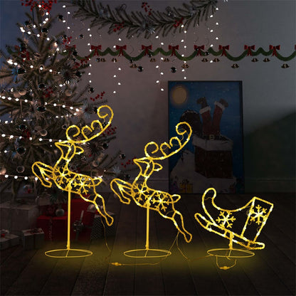 Weihnachtsdeko Led Rentiere & Schlitten Acryl 260X21X87 Cm