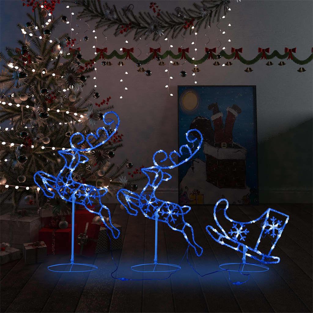 Weihnachtsdeko Led Rentiere & Schlitten Acryl 260X21X87 Cm