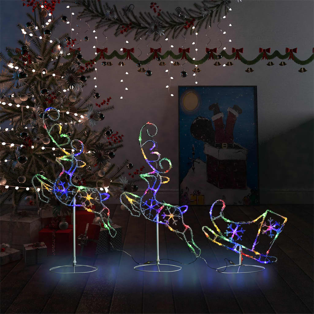 Weihnachtsdeko Led Rentiere & Schlitten Acryl 260X21X87 Cm