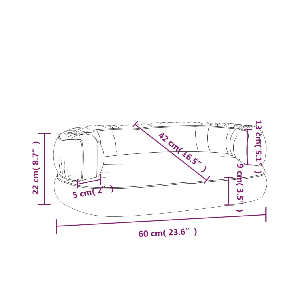 Hundebett Ergonomisch Schaumstoff 60X42Cm Kunstleder