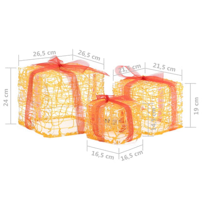 Led-Geschenkboxen 3 Stk. Weihnachtsdekoration