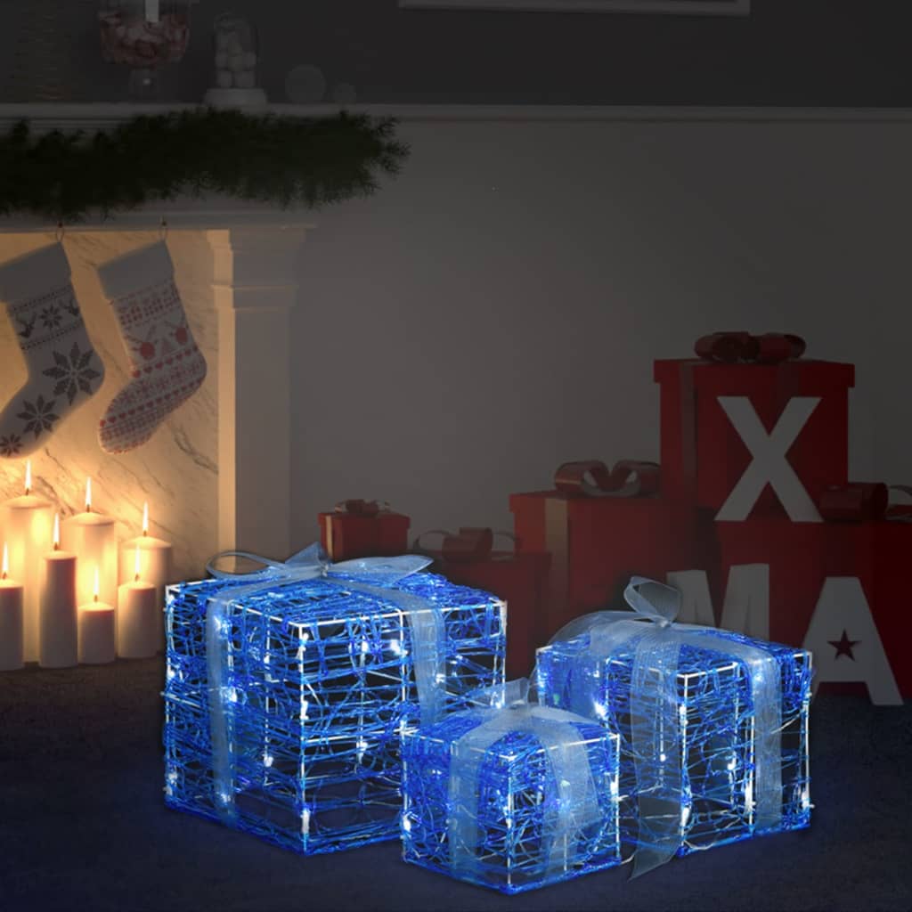 Led-Geschenkboxen 3 Stk. Weihnachtsdekoration