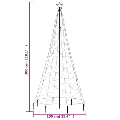 Led-Weihnachtsbaum Mit Metallstange 500 Leds 3 M