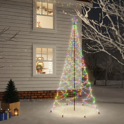 Led-Weihnachtsbaum Mit Metallstange 500 Leds 3 M