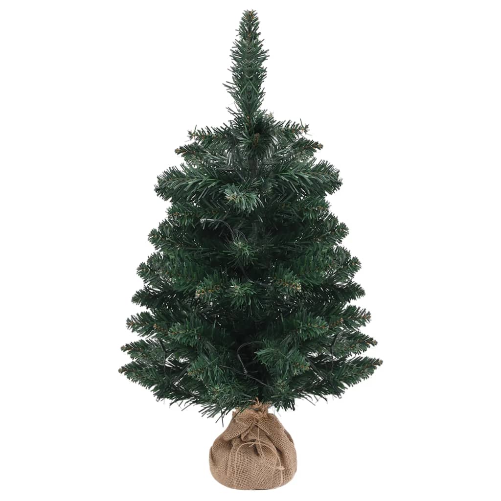 Künstlicher Weihnachtsbaum Mit Beleuchtung & Ständer Grün 60 Cm