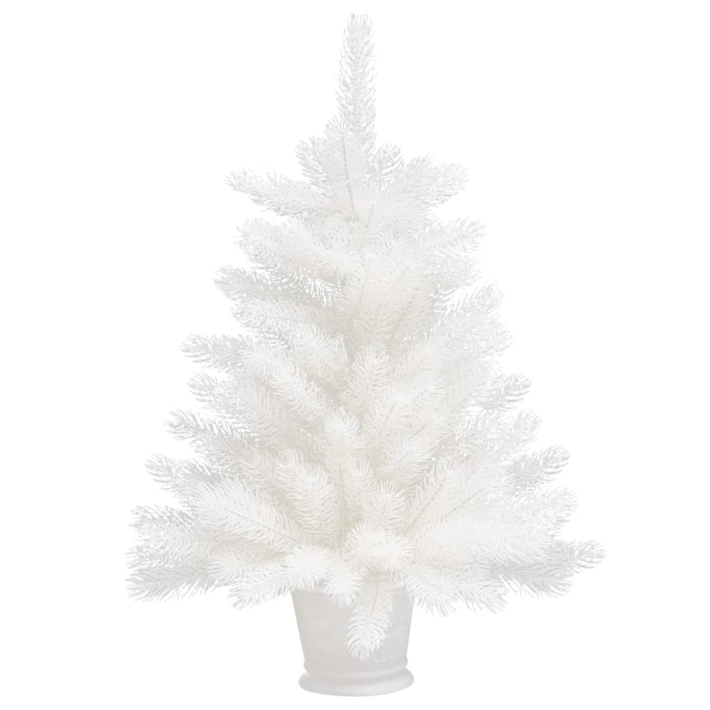 Künstlicher Weihnachtsbaum Mit Beleuchtung & Kugeln Weiß 65 Cm