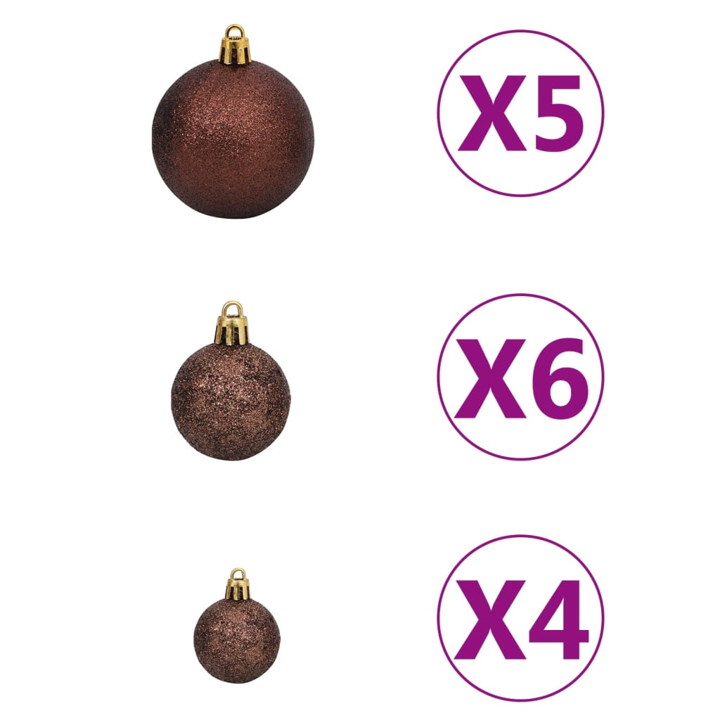 Künstlicher Weihnachtsbaum Nordmann Led & Kugeln Grün 120 Cm