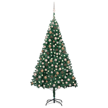 Künstlicher Weihnachtsbaum Mit Beleuchtung & Kugeln Grün 120 Cm