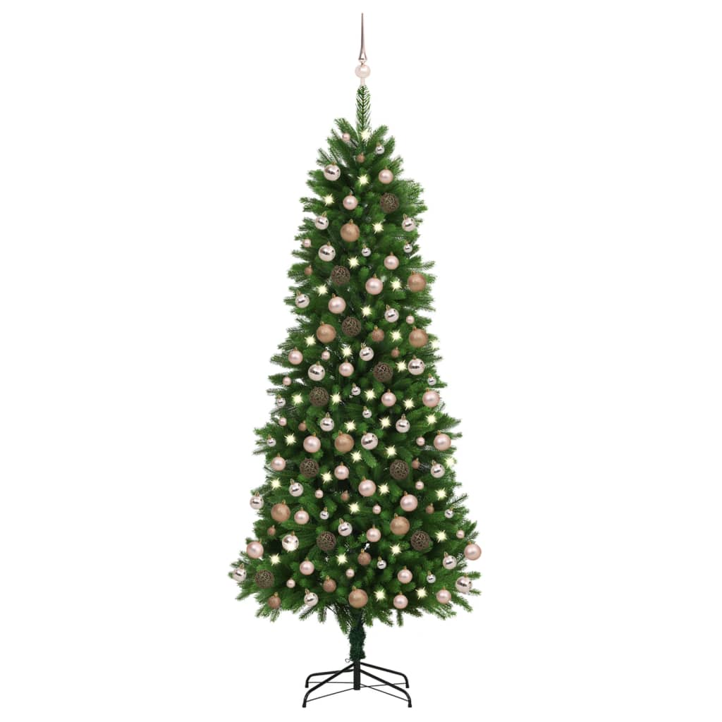 Künstlicher Weihnachtsbaum Mit Beleuchtung & Kugeln 65 Cm Grün