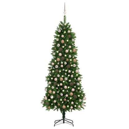 Künstlicher Weihnachtsbaum Mit Beleuchtung & Kugeln 65 Cm Grün