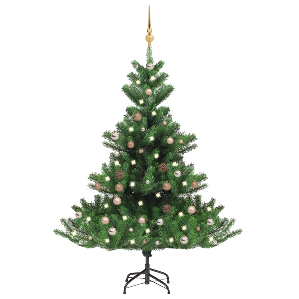 Künstlicher Weihnachtsbaum Nordmann Led & Kugeln Grün 120 Cm