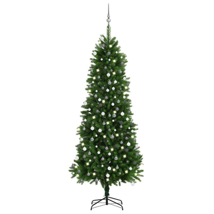 Künstlicher Weihnachtsbaum Mit Beleuchtung & Kugeln 65 Cm Grün