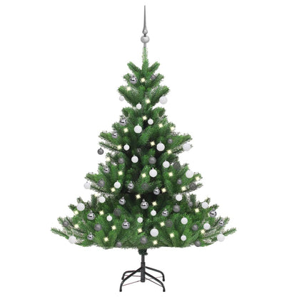 Künstlicher Weihnachtsbaum Nordmann Led & Kugeln Grün 120 Cm