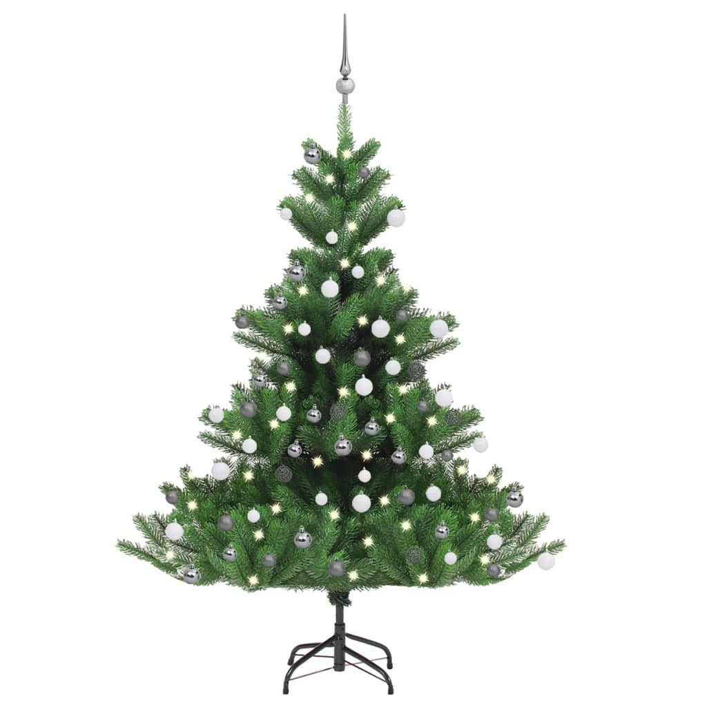 Künstlicher Weihnachtsbaum Nordmann Led & Kugeln Grün 120 Cm