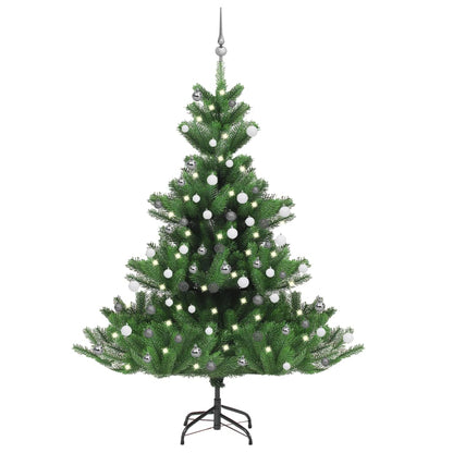 Künstlicher Weihnachtsbaum Nordmann Led & Kugeln Grün 120 Cm