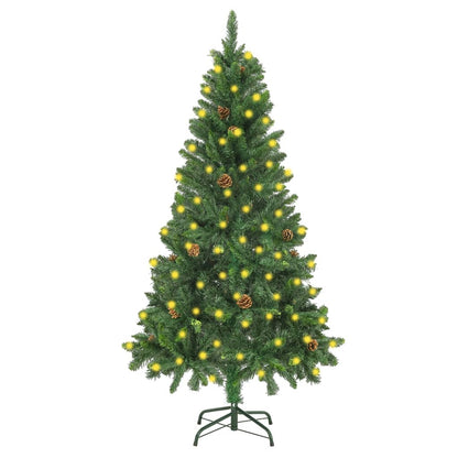 Künstlicher Weihnachtsbaum Mit Beleuchtung & Zapfen 150 Cm