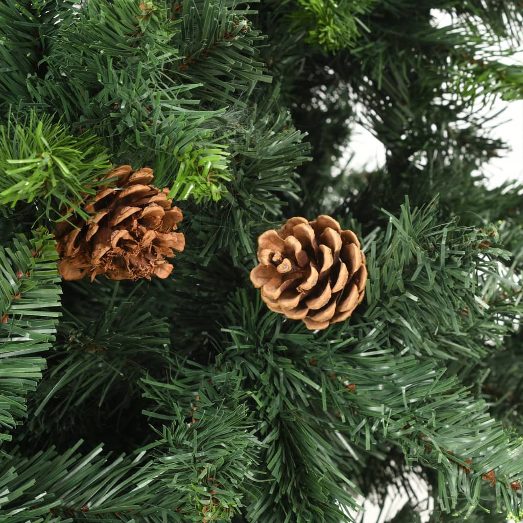 Künstlicher Weihnachtsbaum Mit Beleuchtung & Zapfen 150 Cm