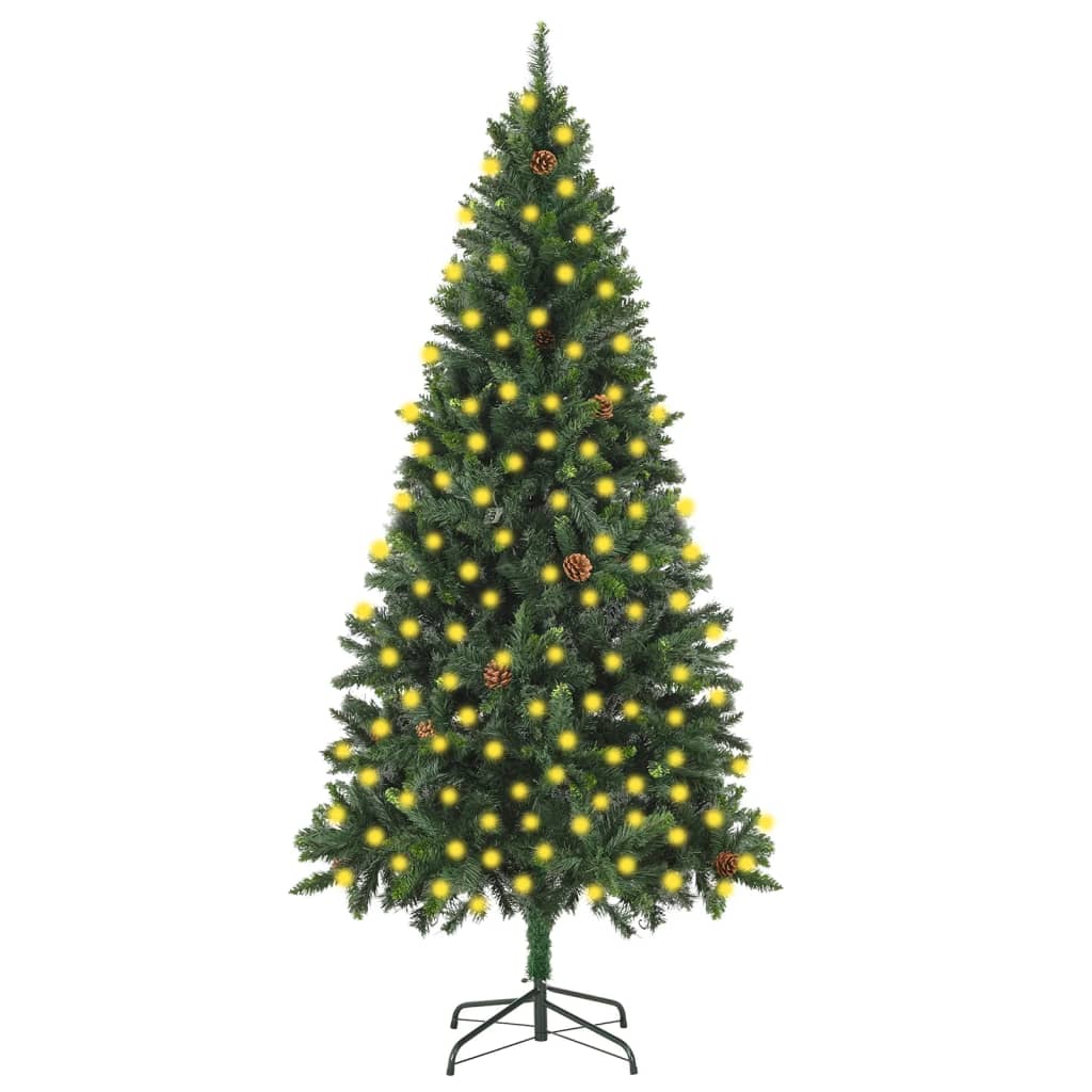 Künstlicher Weihnachtsbaum Mit Beleuchtung & Zapfen 150 Cm