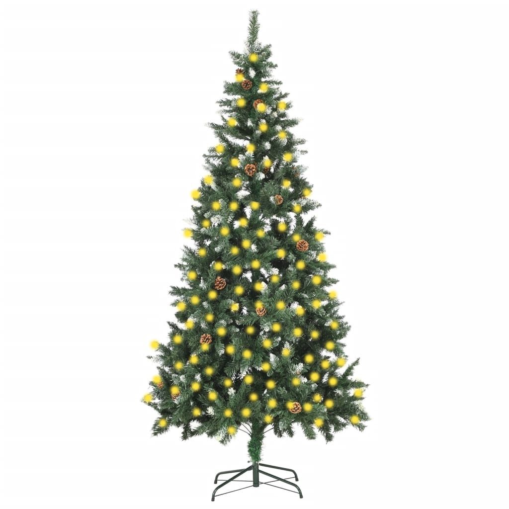 Künstlicher Weihnachtsbaum Mit Beleuchtung & Zapfen 150 Cm