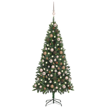 Künstlicher Weihnachtsbaum Mit Beleuchtung & Kugeln Grün 150 Cm