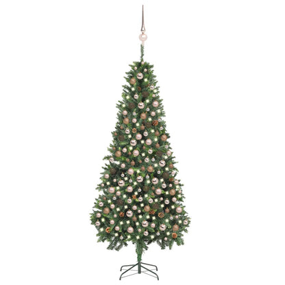 Künstlicher Weihnachtsbaum Mit Beleuchtung & Kugeln Grün 150 Cm