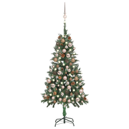 Künstlicher Weihnachtsbaum Mit Beleuchtung & Kugeln Grün 150 Cm