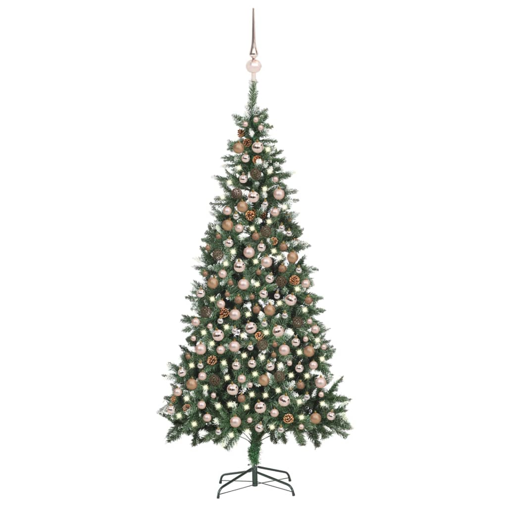 Künstlicher Weihnachtsbaum Mit Beleuchtung & Kugeln Grün 150 Cm