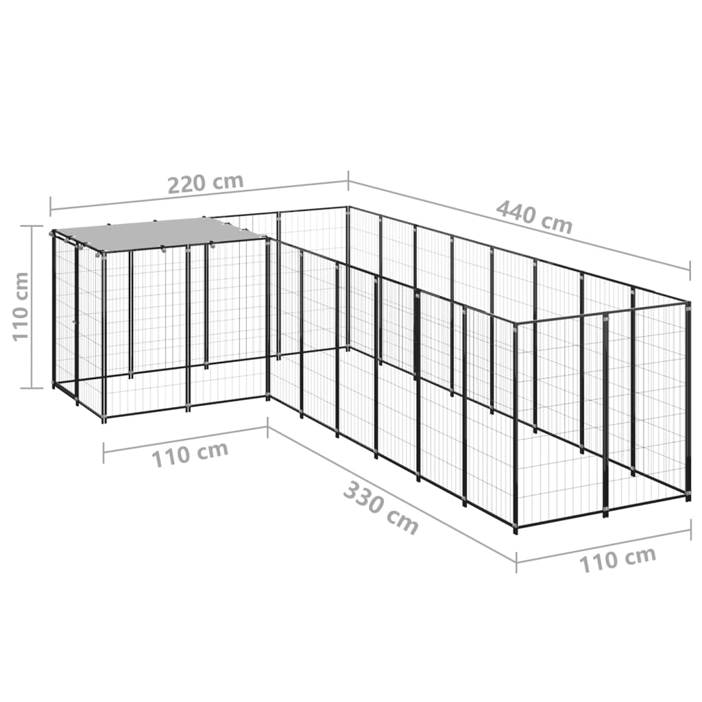 Hundezwinger 6,05 M² Stahl