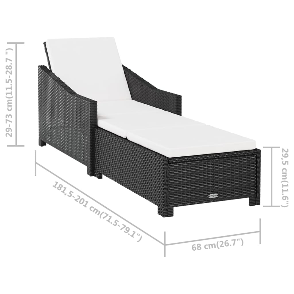 Sonnenliege Mit Cremeweißer Auflage Poly Rattan