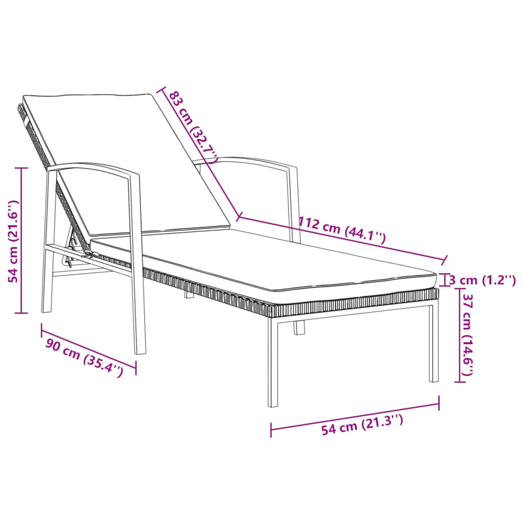 Sonnenliege Mit Auflage Poly Rattan