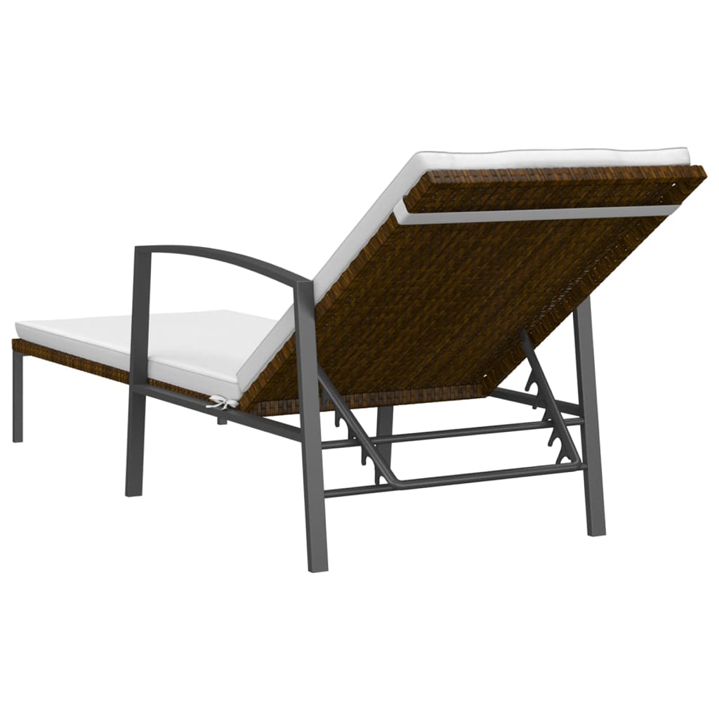 Sonnenliegen 2 Stk. Mit Tisch Poly Rattan