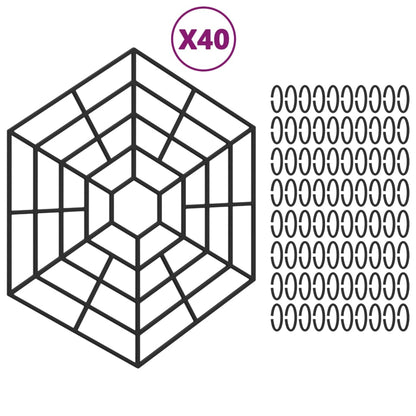 Teichgitter 40 Stk. Schwarz Polypropylen