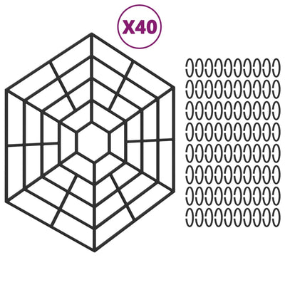 Teichgitter 40 Stk. Schwarz Polypropylen