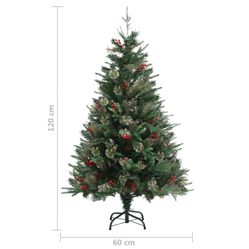 Weihnachtsbaum Mit Zapfen Grün 120 Cm Pvc & Pe