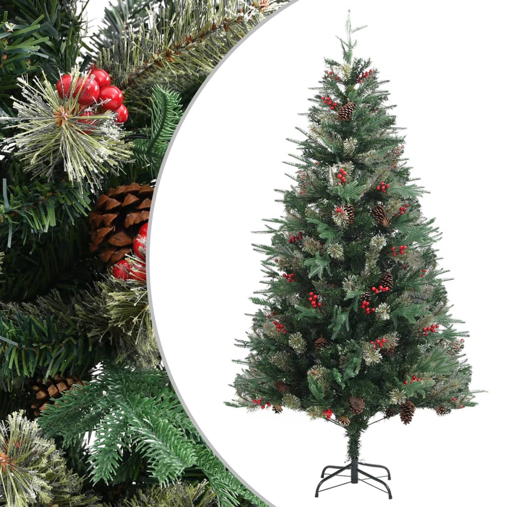 Weihnachtsbaum Mit Zapfen Grün 120 Cm Pvc & Pe