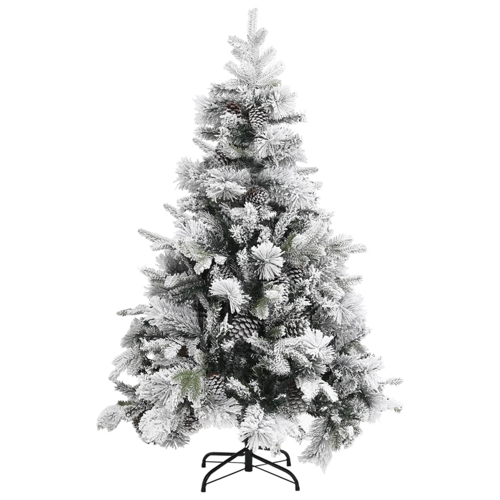 Weihnachtsbaum Mit Zapfen Beschneit 150 Cm Pvc & Pe