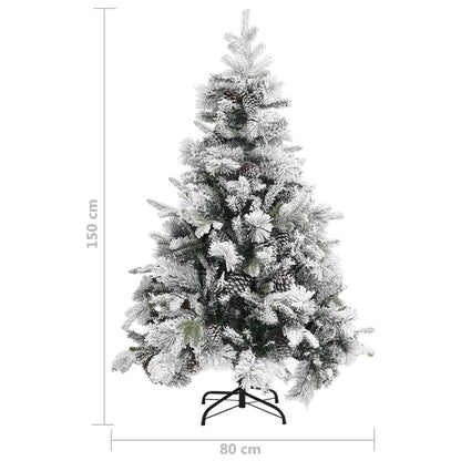 Weihnachtsbaum Mit Zapfen Beschneit 150 Cm Pvc & Pe