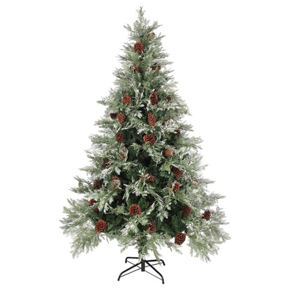 Weihnachtsbaum Mit Zapfen Grün Und Weiß 120 Cm Pvc & Pe