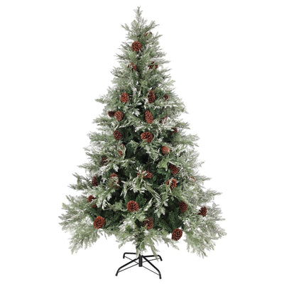 Weihnachtsbaum Mit Zapfen Grün Und Weiß 120 Cm Pvc & Pe