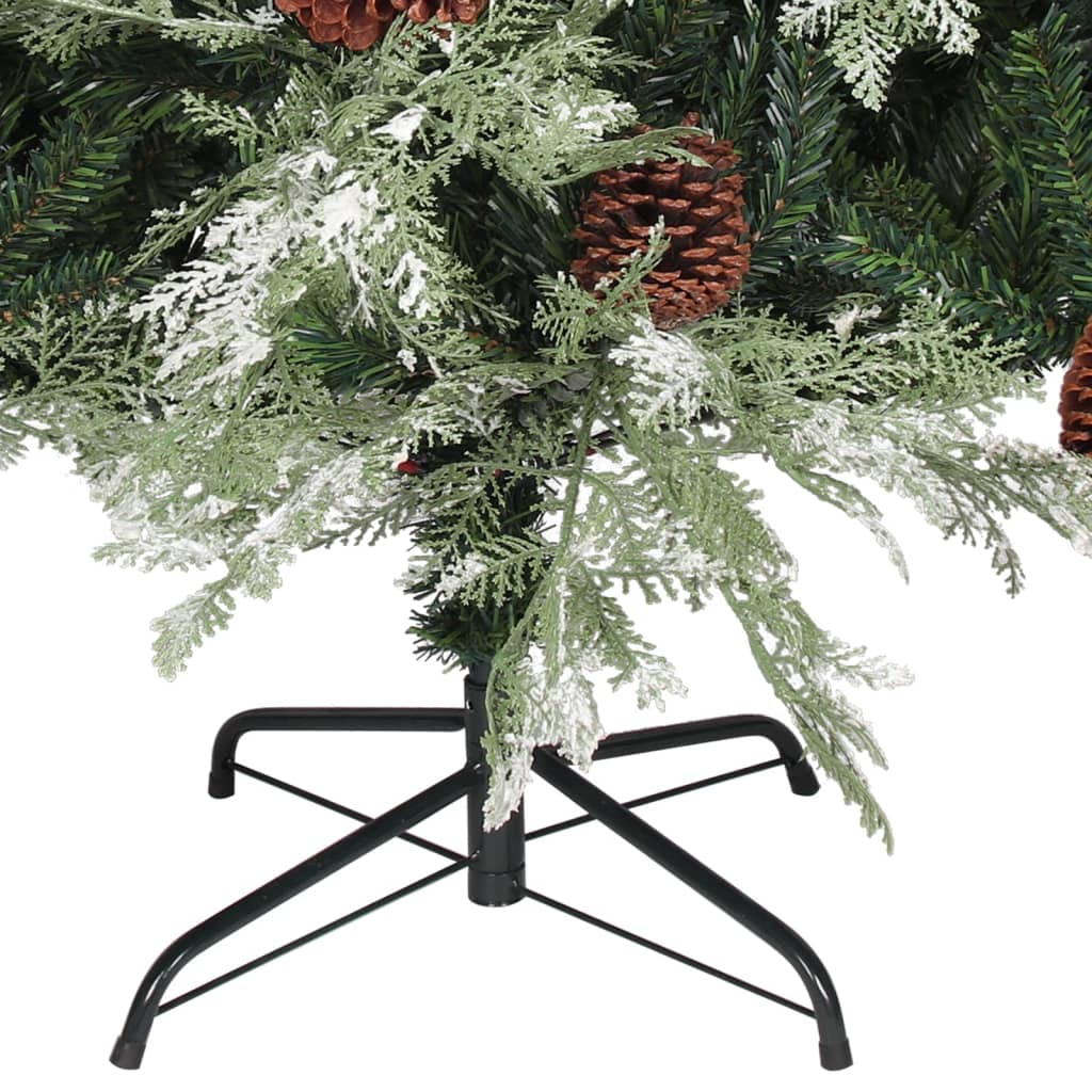 Weihnachtsbaum Mit Zapfen Grün Und Weiß 120 Cm Pvc & Pe