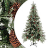 Weihnachtsbaum Mit Zapfen Grün Und Weiß 120 Cm Pvc & Pe