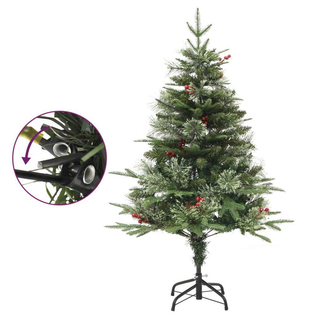 Weihnachtsbaum Mit Beleuchtung Und Kiefernzapfen Grün 120 Cm