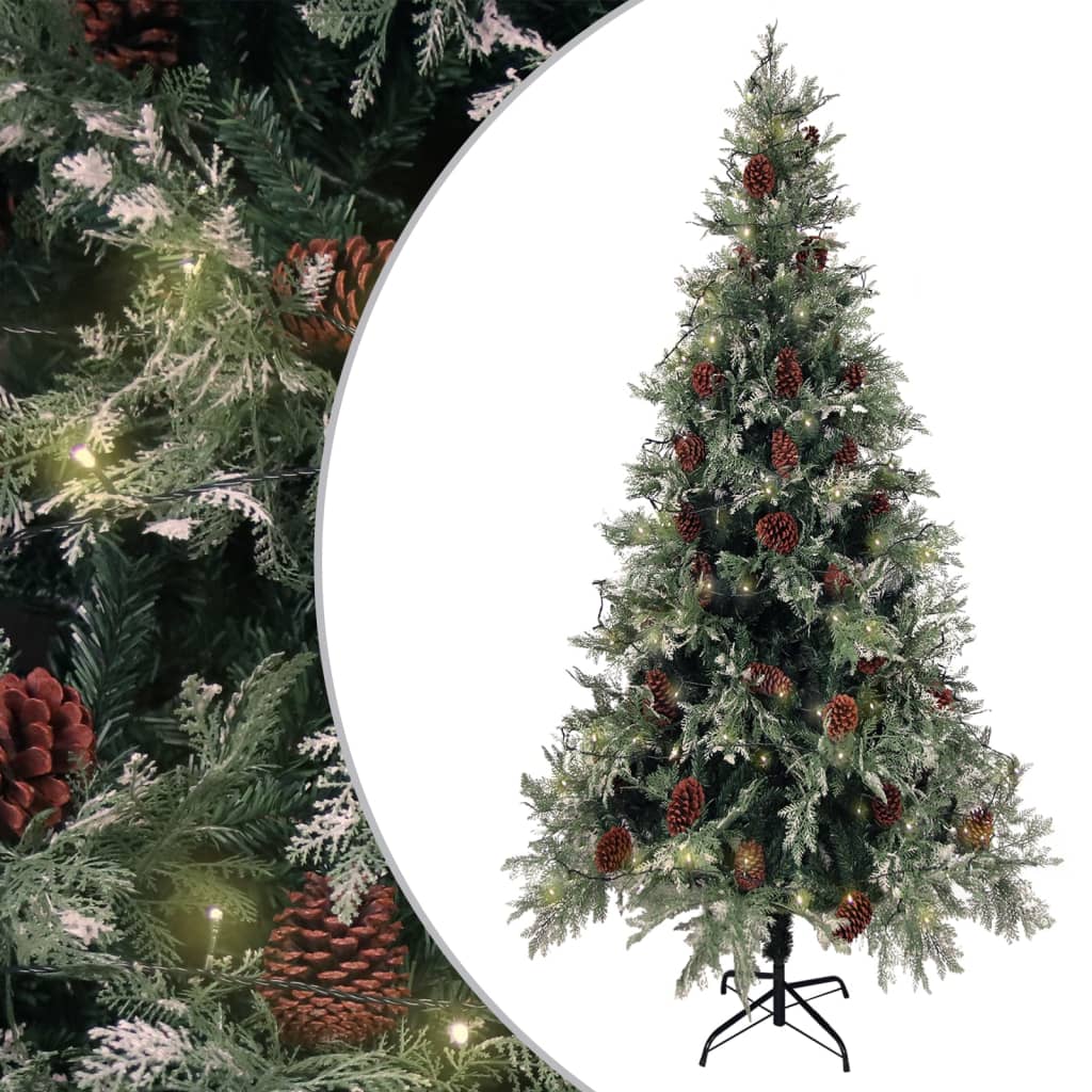 Weihnachtsbaum Mit Beleuchtung Und Kiefernzapfen 120 Cm Pvc&Pe