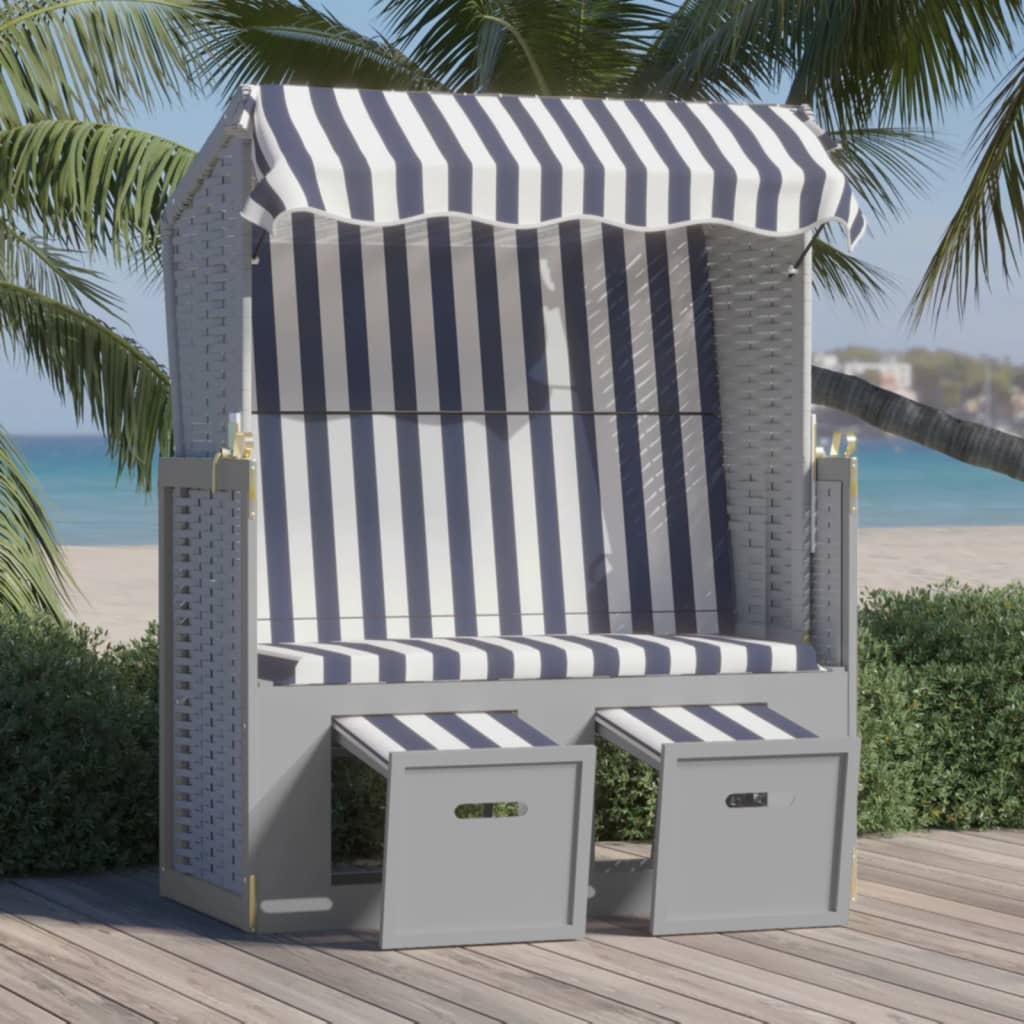 Strandkorb Mit Dach Poly Rattan Und Massivholz