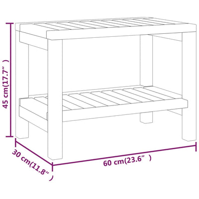 Badezimmer-Beistelltisch 60X30X45 Cm Massivholz Teak Cappuccino