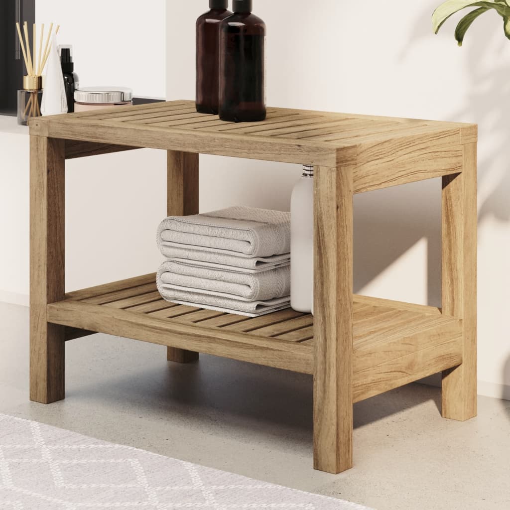 Badezimmer-Beistelltisch 60X30X45 Cm Massivholz Teak Cappuccino