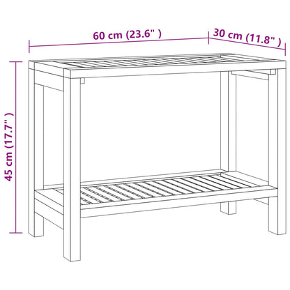 Badezimmer-Beistelltisch 60X30X45 Cm Massivholz Teak Dunkelbraun