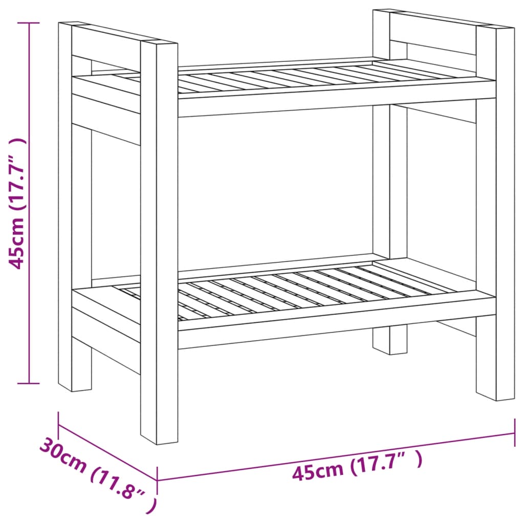 Badezimmer-Beistelltisch 45X30X45 Cm Massivholz Teak