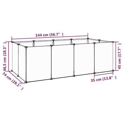 Kleintierkäfig 144X74X46,5 Cm Pp Und Stahl