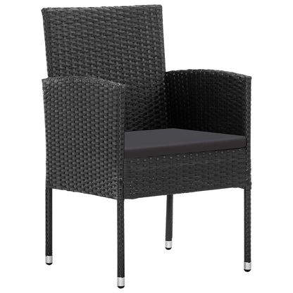 Gartenstühle Mit Kissen In Schwarz 2 Stk. Schwarz Poly Rattan